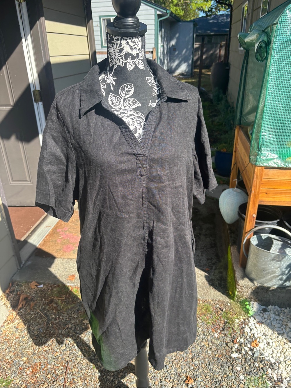 Quince 100% European Linen Popover Mini Dress